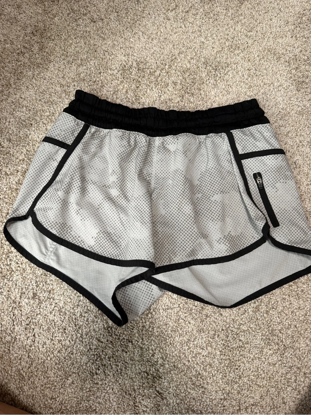 Lululemon Gray and Black Tracker Shorts - Mid Rise